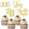 24 Stück 10. Geburtstag Cupcake Toppers Glitter Zehn seit 2015 Double Digits 10 Cupcake Picks Hallo 10 Jahre Geburtstagskuchen Dekorationen für alles Gute zum 10. Geburtstag Jubiläum Party Gold