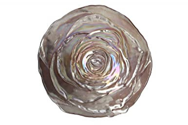 Brandani Italian Style Cuenco Frutera Anémona 40601 Cristal Colorido Rosa Champán Diámetro 21 cm Centro de mesa