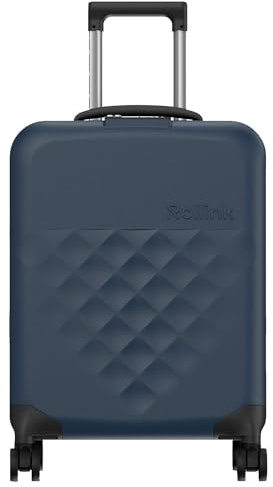 Rollink Vega 360 Spinner - Leichter, Faltbarer Koffer für platzsparendes Verstauen. (Atlantic Blue, Carry-On)