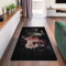Bilderwelten Waschbarer Teppich Vintage rutschfest Blumen mit Nebel Schwarz Läufer Wohnzimmer Schlafzimmer 120x60 cm