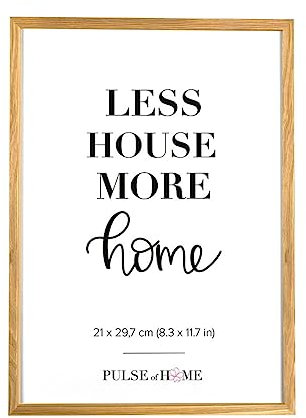 PULSE of HOME Holz Bilderrahmen DIN A4 (21x29.7 cm) in Natur - Dünner Rahmen Ideal für Fotos, Poster, Kinderzeichnungen & Kunst - Dekoration für Kinderzimmer & Wohnbereich