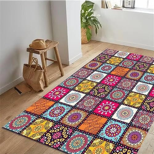 Teppich Jugendzimmer Jungen Anti Teppich Rutsch Salon Teppich Rot Plaid Blumenmuster Teppichboden Für Langlebige Schlafzimmer 100X160Cm Outdoor Teppich Balkon Rot