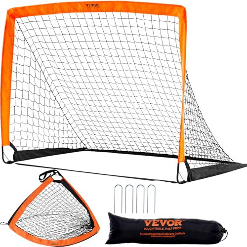 VEVOR Fußballtor Profi Soccertor 1 STK. 1200 x 900 mm, Pop-up-Outdoor Fußballtor, Faltbares Tragbares Fußballtor, Hochwertige Outdoor Torwand für Erwachsene & Kinder, Fussballtore Garten