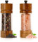 FUSHUI 2 Pack Wood Salt and Pepper Grinder Set, Premium Acrylic Salt and Pepper Grinder Set with a Adjustable Ceramic Rotor - Made of High-Grade Acacia Wood Material, Comfortable to The Touch