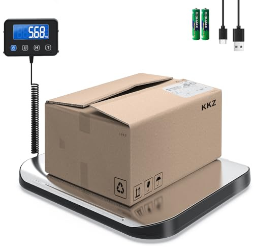KKZ Shipping Scale, 440 LB Heavy Duty Postal Scale for Packages, Large Mailing Scale for Postage, Industrial, Small Business, Laundry, Warehouse, Stainless Steel