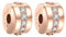 RMMY Charm Pink Gold Clear Gem Clip Stopper Charms 2pcs Anhänger für Armband Halskette Muttertag Geschenk für Frauen 925 Sterling Silber Beads with Zirkonia Schmuck