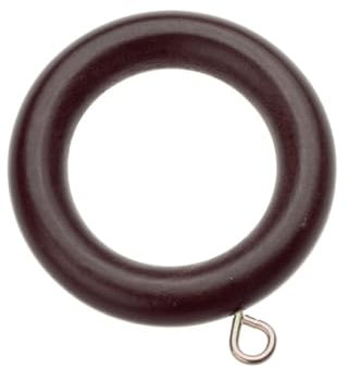 Naturals Wooden Curtain Pole Rings, to fit 28mm Naturals Wood Pole, Pack of 12, Dark Walnut