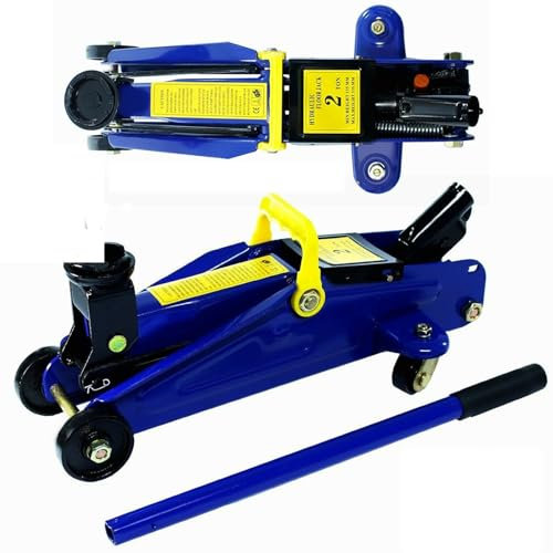 2 Tonnen hydraulischer Wagenheber für Auto, Transporter, Garage, ausziehbar von 135 mm auf 320 mm, 2000 kg Hubwagen, Bodenrad-Reifenständer, Stützrahmen, britischer Lagerbestand