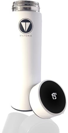 Insulated Water Bottle,Travel Mugs, 500ml LED Temperature Display Smart Water Cup, Stainless Steel Vacuum Drink Flasks, Cold & Hot Sport Drink Bottle for Gym, Office, Cycling (White)