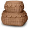 BEBE BASK The Original Scalloped Basket Set of 2 - Small Scallop Basket - 38.1 cm x 25.4 cm x 6 Inch - Handgewebt & preisgekrönt - Elegante Weide mit gewelltem Rand Deckel - Kinderzimmer Aufbewahrung