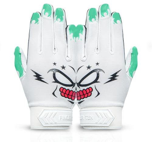 American Football Receiver Handschuhe für Youth Jungen Mädchen, Torwarthandschuhe rutschfest Impact Palm Protection Outdoor Sport, Wasserdicht Gloves Fit Kinder (Grün, L)