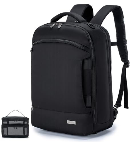 SPAHER 15.6 inch Laptop Backpack Cabin Bag 45x36x20 New Easyjet Travel Backpack for Men Women 32L Waterproof Rucksack Business Briefcase Hand Luggage for Work College School Travel, Black