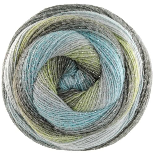LANA GROSSA Gomitolo Gala| Dochtgarn im Farbverlauf mit dezentem Lurex-Effekt | Handstrickgarn aus 60% Schurwolle, 38% Polyacryl & 2% Polyester | 200g Wolle zum Stricken & Häkeln | 700m, FB 4022