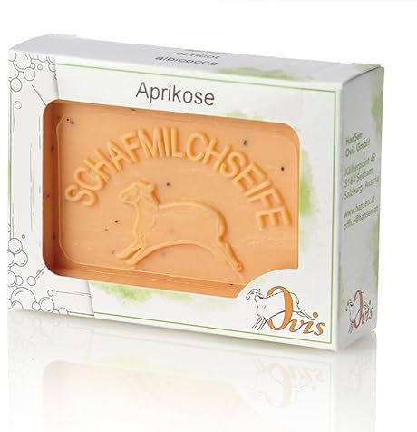 Schafmilchseife Ovis Verpackt 100g Aprikose Naturseife Seife Schafmilch Ohne Zusätze Empfindliche Haut Reinigung und Pflege