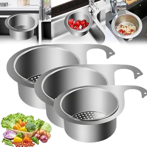 Multi-functional Drain Basket, Siebkorb aus Edelstahl in Schwanenform für die Spüle, Spülbecken Sieb, Abnehmbare Sieb Küche Abflussregal,Waschbecken Filterablage (3pcs)