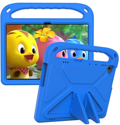 Funda para niños compatible con Huawei Mediapad T5 10 de 10.1 pulgadas 2018, funda protectora ligera de EVA a prueba de golpes, bonita funda para tablet con correa para el hombro (azul)