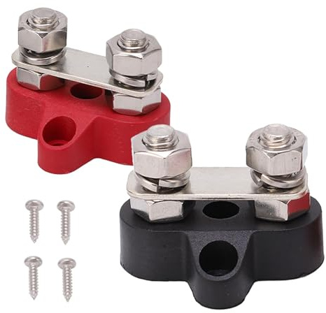 DC 12V, 24V,Batterieklemmenblock M8 Plus plus Minus Klemmen Anschluss, Isolierter Anschlusspfosten fr Auto Marine Boot, Anschlussbolzen Batterieklemmenblcke Sammelschiene Busbar