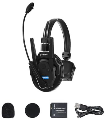 SYNCO XTalk XPro 2.4GHz Drahtlose Gegensprechanlage Headset Voll-Duplex Zufälliger Masterentwurf 1640ft/500m 24H Batterie (XPro1 (1PCS))