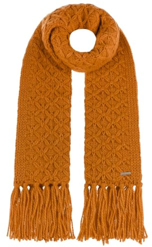 Seeberger Annelie Strickschal Schal Damenschal Damen/Herren - mit Fransen Winter Herbst-Winter - One Size orange