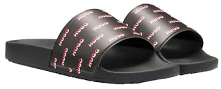 HUGO Hommes Timein Slid Mules confectionnées en Italie avec Tige à Logo revisité