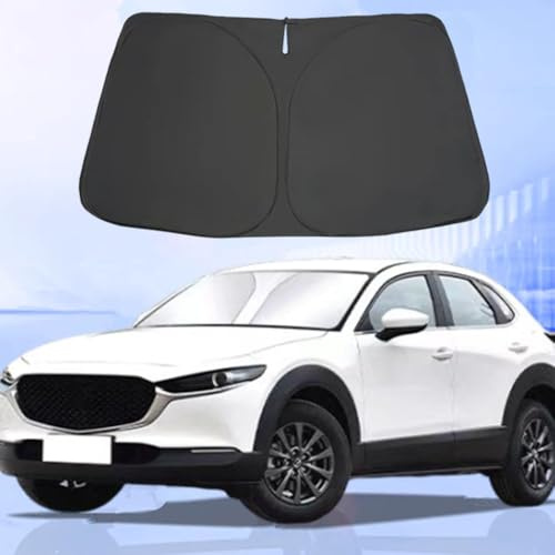Windscreen Sun Shade for Mazda CX-30 2019-2024 Foldable Car Windscreen Sun Protection Accessories 240 T Sun Visor Protection Reflective Cover Blocks UV Rays & Sun Heat (for