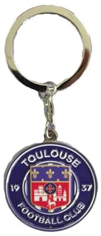 Toulouse Football Club Schlüsselanhänger, TFC-Wappen, offizielle Kollektion, violett, 8 x 4,5 cm