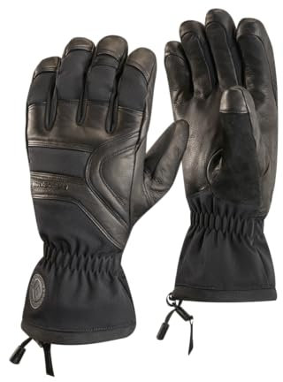 BLACK DIAMOND Herren Patrol Handschuhe, wasserdicht, kaltes Wetter, Leder, Winterhandschuhe für Ski, Snowboard, Bergsteigen, Arbeit, Schwarz-NPF, Größe M