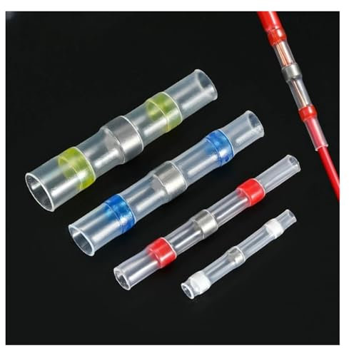 EKFBQBGW SST Heat Shrinkable Tube Waterproof Solder Ring Wire Connectors 5/10/30/50PCS Awg22-18 Butt Bushing Electrical Splice Terminal (SST-S11,One Size)