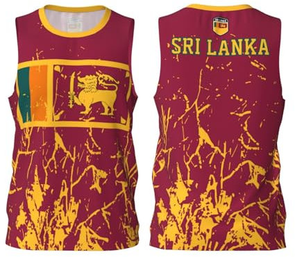 Sri Lanka Flag 3 Basketball Trikot Shirt Team Up Sport 3D Full Print Design Trikots, Schwarz , M