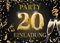 Edition Colibri Einladungskarten zum 20. Geburtstag, 10 Stück, Format A6, Karten-Set, zum Beschriften, Einladung, Party schwarz, gold (11170 DE)