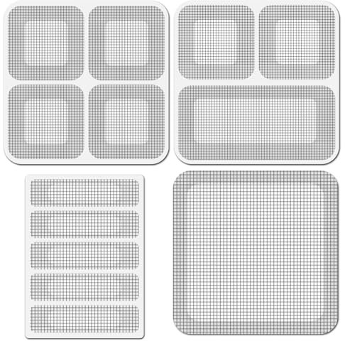 55 Pièces Feuilles Patch de Réparation Moustiquaire, Kit de Réparation Moustiquaire Fenêtre Auto-adhésive, Ruban Réparation d'Écran Fenêtre Anti-Insectes pour Réparer Trous Déchirures