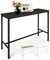 BeFair Bartisch Schwarz, 120x40x100 cm, Hochtisch mit Fußstütze, Industrial Design, Metallbeine – Komfort und Stabilität