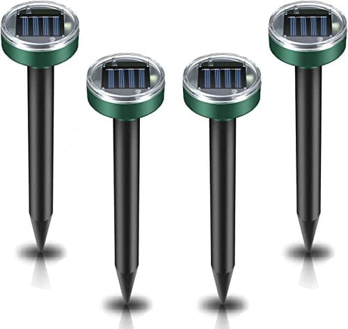 4erPack Professioneller Maulwurf Vertreiber Wühlmausschreck,SCHNELLE Ergebnisse, Wühlmaus, Maulwurf vertreiben, Solar Maulwurfschreck Maulwurfvertreiber