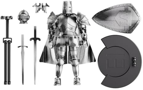 Action Figure Model - Action Figure Cavaliere Medievale | Statuetta cavaliere con elmetti | Robot Cavaliere Medievale Figura | Statua flessibile mobile con testa rotante a 360 gradi per tavolo da