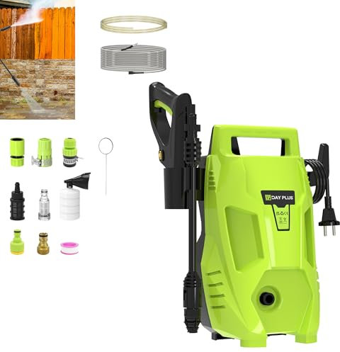 2000W High Pressure Washer, 55Bar Pressure, 300L/h Flow, Portable Power Washer Jet Wash Cleaner with Adjustable Nozzle, 7M Input Hose, for Home Patio Car Driveway, Green