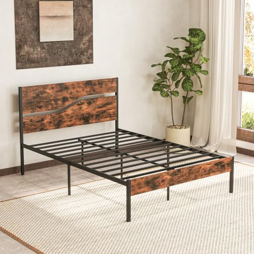 GIANTEX Bettgestell Bettrahmen, Metallbett für 140 x 200 cm Matratze