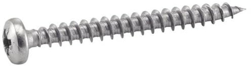 200 Vis pour Bois Aggloméré Tête Cylindrique Pozidriv 4 x 25 mm - Inox A4 - D-Work