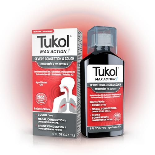 TUKOL Max Action Severe, Cough and Congestion Medicine for Adults, 6 Fl Oz