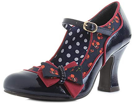 Ruby Shoo Damen Schuhe Camilla Floral Lackleder Blumen Pumps Blau 41