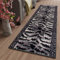 TAPISO Dream Teppich Läufer Flur Brücke Modern Tiger Streifen Tier Muster in Creme Schwarz Grau Korridor Wohnzimmer ÖKOTEX 100 x 120 cm