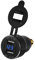 Sun3drucker - Cargador Doble USB de 4,2 A, voltímetro QC 3.0, Carga rápida, Pantalla de Voltaje para Moto, BMW, DIN Hella - Toma de Corriente - Negro