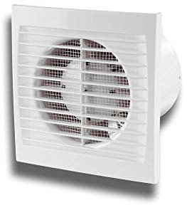 Wandventilator Abluftventilator Badezimmerlüfter Badlüfter Wandlüfter SILENT pro mit Kugellager System Ø 125, Funktion Nachlaufrelais, Feuchtigkeitssensor