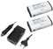 Lot de 2 batteries Li-ion pour appareil photo 2000 mAh + chargeur avec adaptateur de voiture pour Pentax Optio 330-GS 43-W Ist D IST DS IST DL S30 S40 S45 S50 S55 S60 D-435 K100D