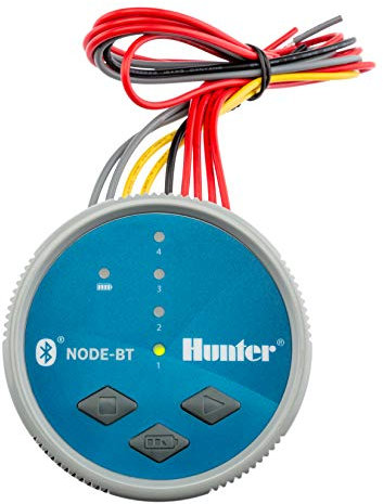 SPW Hunter Node-BT-400 - Controlador de riego habilitado para Bluetooth de cuatro zonas, 4 estaciones, temporizador de 9 V, NODEBT400