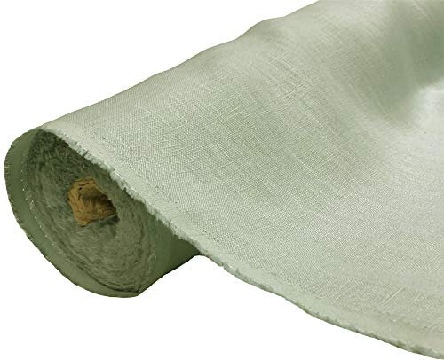 A-Express Naturrein Leinen Stoff Sanft Kleidung Reines Leinenstoff für Handarbeit Nähen Heimwerken Schneiderei Kreuzstich Mode Tasche 100% Leinen 140cm Breite - 1 Meter 100cm x 140cm Meeresgrün