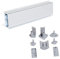 Emuca - 2 Alzatina rettangolare per cucina Miniline con accessori per installazione., 2,35 m, Anodizzato satinato.