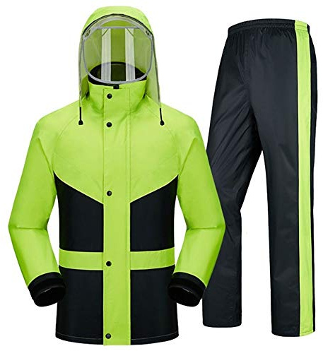 ZBXK Regenanzug für Herren Damen Regenkleidung Jacke Hosen Wasserdicht Set Hohe Sichtbarkeit Winddicht Hooded Regenmantel Arbeit Motorrad Golf Angeln
