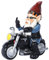 AKETCH Gartenzwerg reitet Motorrad lustig Outdoor Zwerg Dekoration Indoor Outdoor Rasen Figuren für Home Yard Decor, Klein