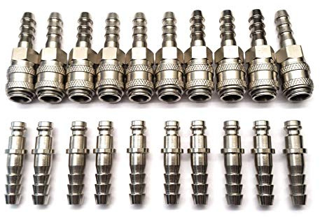 Water Fed Pole Window Cleaning Series 21 Quick Connector Set with 8mm Hosetail 10 Pack