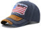 Sporty Baseballcap U.S.A. Flag Fahne USA Vintage Style Used Washed Look Retro Amerika Kappe Mütze Cap Schirmmütze Basecap (Navy)